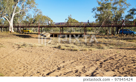 Dry river and bridge in Alice Springs Dry river and bridge in Alice Springs 97945424
