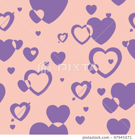 Seamless pattern with valentines. Vector. 97945871