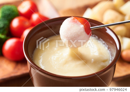Cheese Fondue Petit Tomatoes Pickled in Cheese 97946024