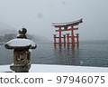 Otorii of Itsukushima Shrine Winter scenery 97946075