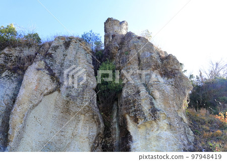 栃木縣宇都宮市大谷公園的天狗扔石頭 栃木縣宇都宮市大谷公園的天狗扔石頭 97948419