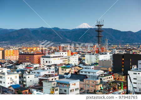 Kofu, Japan City Skyline with Mt. Fuji Kofu, Japan City Skyline with Mt. Fuji 97948765
