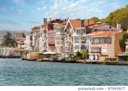 Traditional houses of the European side of Bosphorus strait, Istanbul, Turkey 97948927