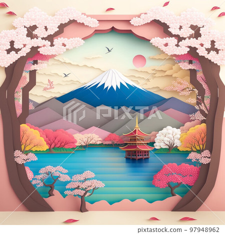 Mt.Fuji cutout style Mt.Fuji cutout style 97948962