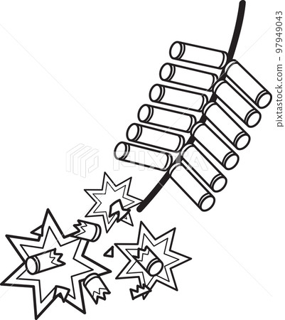 Hand Drawn Chinese firecrackers are exploding illustration 97949043