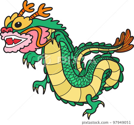 Hand Drawn chinese dragon illustration 97949051