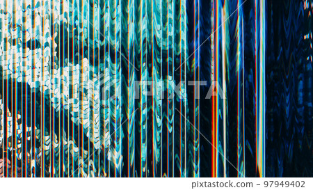 Glitch error. Static noise. Striped pattern overlay. 97949402