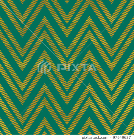 Green zigzag seamless pattern with grunge effect. 97949627