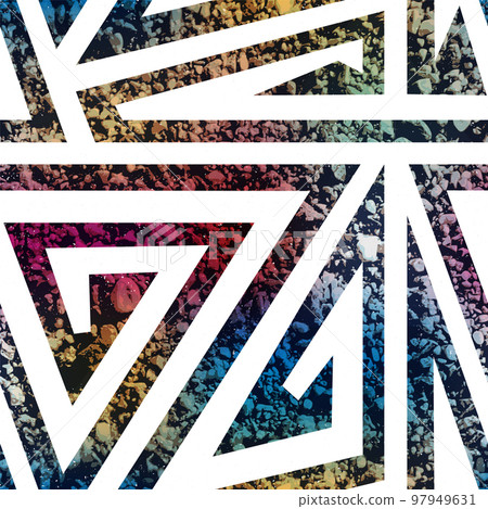 Maze geometric pattern with stone texture Maze geometric pattern with stone texture 97949631
