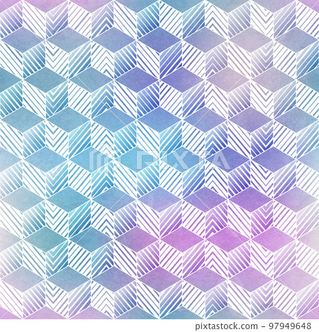 Rhombus watercolor seamless pattern. 97949648