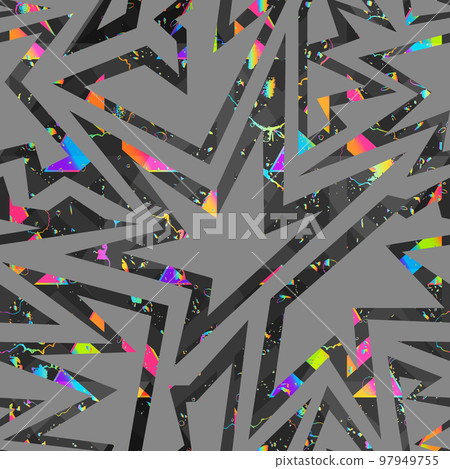 Geometric seamless pattern with bright spot effect. Geometric seamless pattern with bright spot effect. 97949755