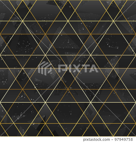 Gold triangle grid seamless pattern. Gold triangle grid seamless pattern. 97949758