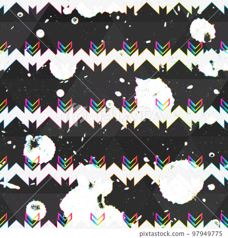 White spot seamless pattern with colored texture. 97949775