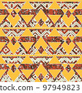 Tribal geometric pattern with grunge effect. 97949823