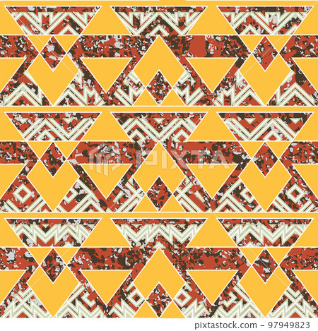 Tribal geometric pattern with grunge effect. 97949823