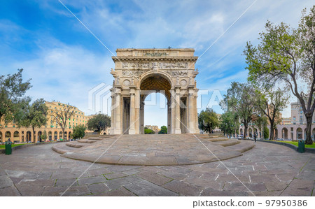Arco della Vittoria in Genoa, Italy. 97950386
