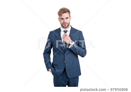 successful man in businesslike suit. professional entrepreneur manager. male formal fashion. 97950806