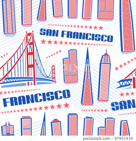 Vector San Francisco Seamless Pattern Vector San Francisco Seamless Pattern 97951410