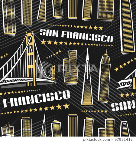 Vector San Francisco Seamless Pattern Vector San Francisco Seamless Pattern 97951412