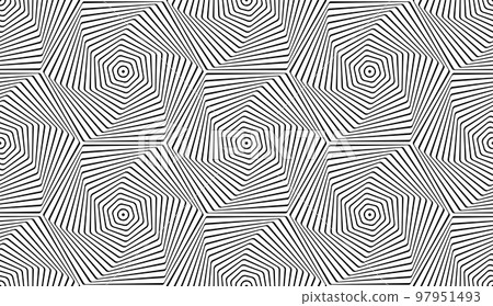 Abstract Seamless Geometric Op Art Hexagons Pattern. Abstract Seamless Geometric Op Art Hexagons Pattern. 97951493