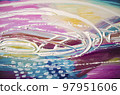 Hand drawn acrylic painting. Abstract art 97951606