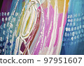 Hand drawn acrylic painting. Abstract art 97951607