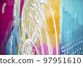 Hand drawn acrylic painting. Abstract art 97951610