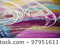 Hand drawn acrylic painting. Abstract art 97951611