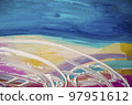 Hand drawn acrylic painting. Abstract art 97951612