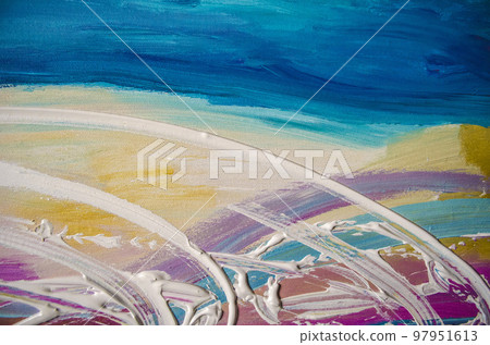 Hand drawn acrylic painting. Abstract art 97951613