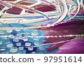 Hand drawn acrylic painting. Abstract art 97951614