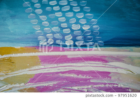 Hand drawn acrylic painting. Abstract art 97951620