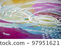 Hand drawn acrylic painting. Abstract art 97951621