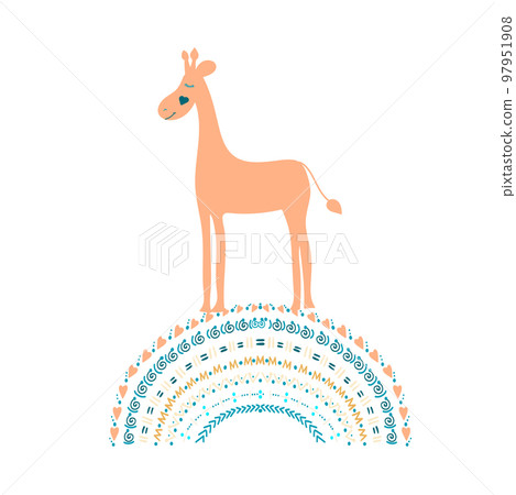 Funny vector illustration of giraffe Funny vector illustration of giraffe 97951908