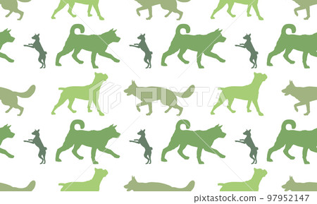 Dogs different colors isolated on white background Dogs different colors isolated on white background 97952147