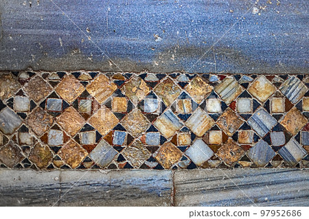 Byzantine mosaics on the floor of St. Nicholas Church Demre, Turkey. 97952686