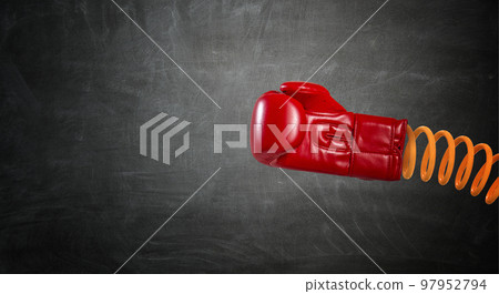 Red boxing glove. . Mixed media Red boxing glove. . Mixed media 97952794