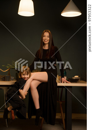 A harmonious family of three in minimalistic images A harmonious family of three in minimalistic images 97953322
