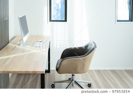 Empty office with desktop computers 97953854