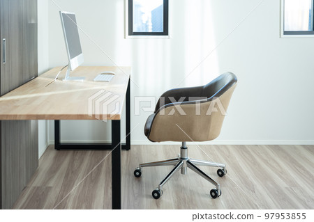 Empty office with desktop computers 97953855