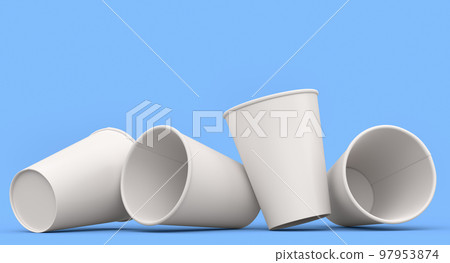 Set of paper coffee cups for cappuccino, americano, espresso, mocha, latte Set of paper coffee cups for cappuccino, americano, espresso, mocha, latte 97953874