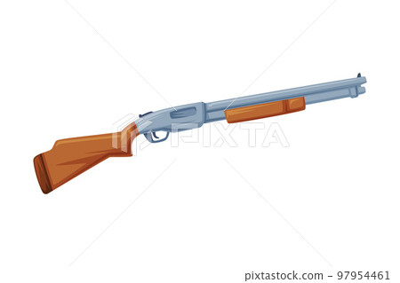 Gun Weapon with Shooting Tube as Wild West Object Vector Illustration Gun Weapon with Shooting Tube as Wild West Object Vector Illustration 97954461