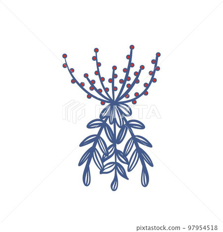 Wild flower. Botanical flat vector illustration 97954518