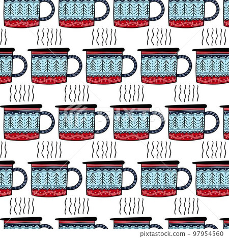 Pattern with festive cups 97954560