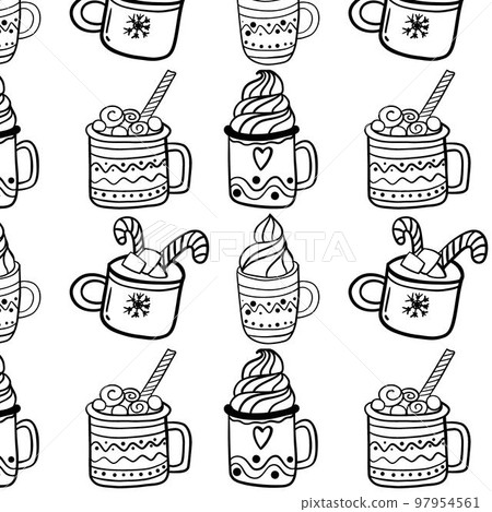 Pattern with festive cups 97954561
