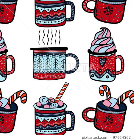 Pattern with festive cups 97954562