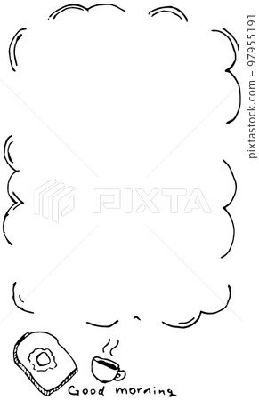 Breakfast toast message card 97955191