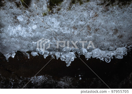 ice in irrigation canal 97955705