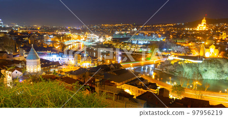 Night view of Tbilisi, capital of Georgia 97956219