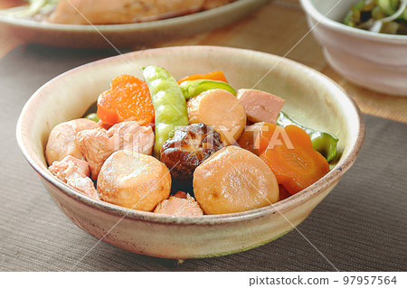 Taro and chicken simmered creative dish 97957564